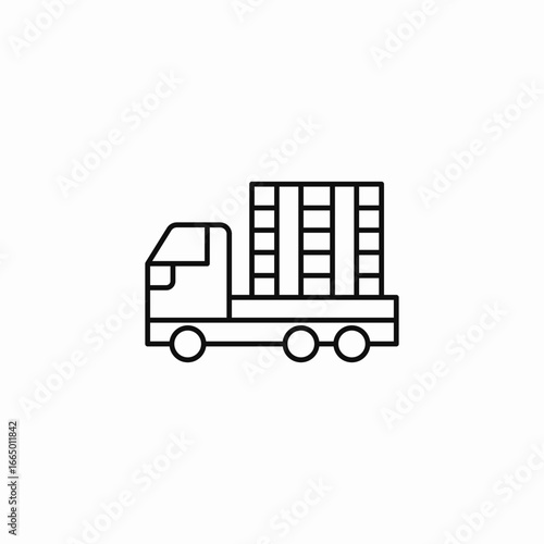delivery truck boxes icon sign vector