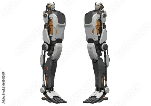 Pair of Advanced Robotic Legs Futuristic Bionic Prosthetic Limbs