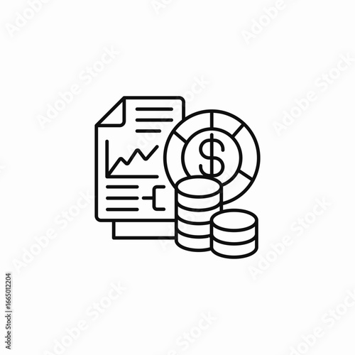 financial report coins icon sign vector