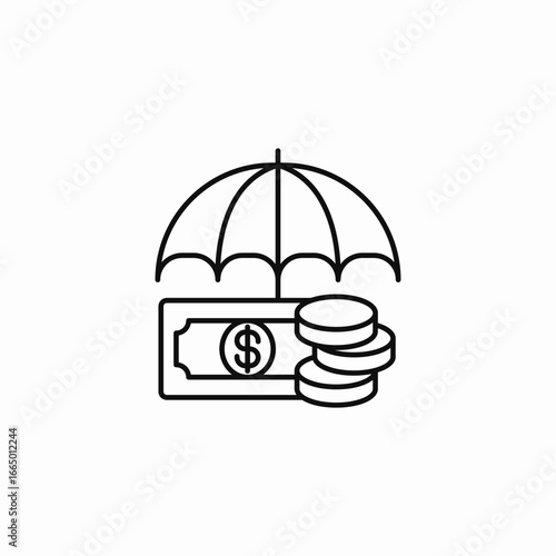 financial security protection icon sign vector