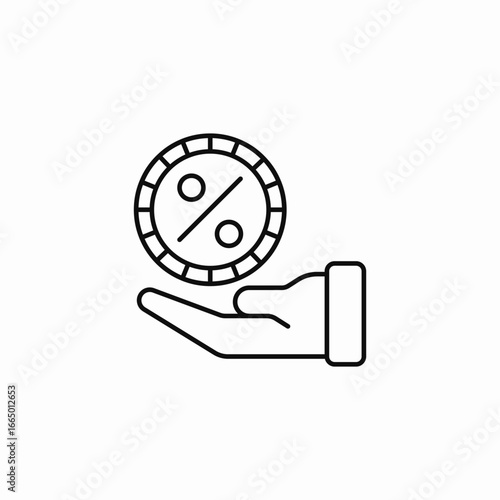 hand holding coin icon sign vector