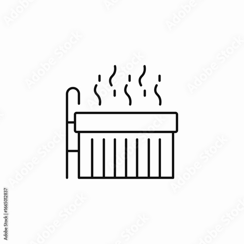 hot tub with steam icon sign vector