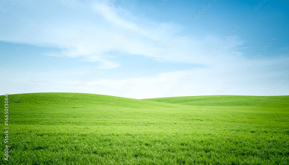 Fototapeta premium Rolling Green Hills with Blue Sky.