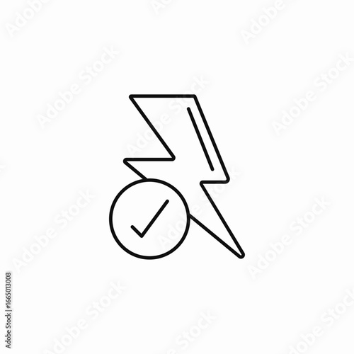 lightning bolt checkmark icon sign vector