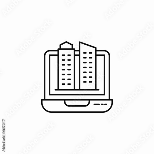 online real estate icon sign vector