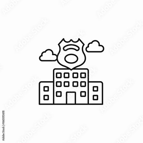 police department building icon sign vector