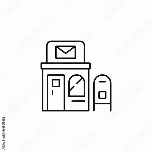 post office building icon sign vector