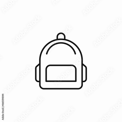 school backpack with pocket icon sign vector