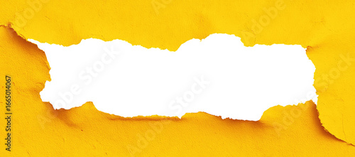 Torn Yellow Surface with Black Hole