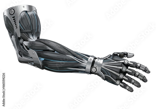 Bionic Arm Futuristic Robotic Hand Reaching Out 3D Render