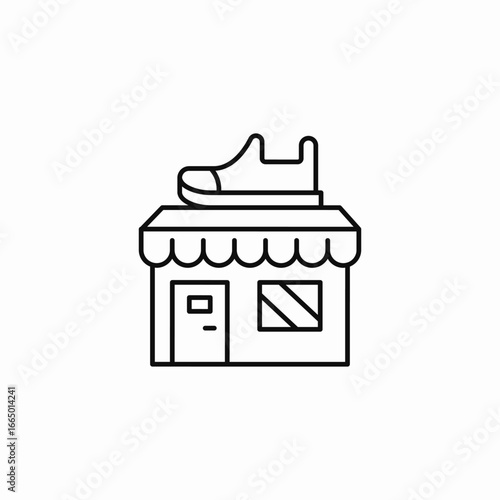 shoe store front icon sign vector