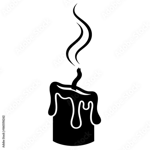 Emotional Burnout Icon Representing Stress and Exhaustion with a Smoking Candle
