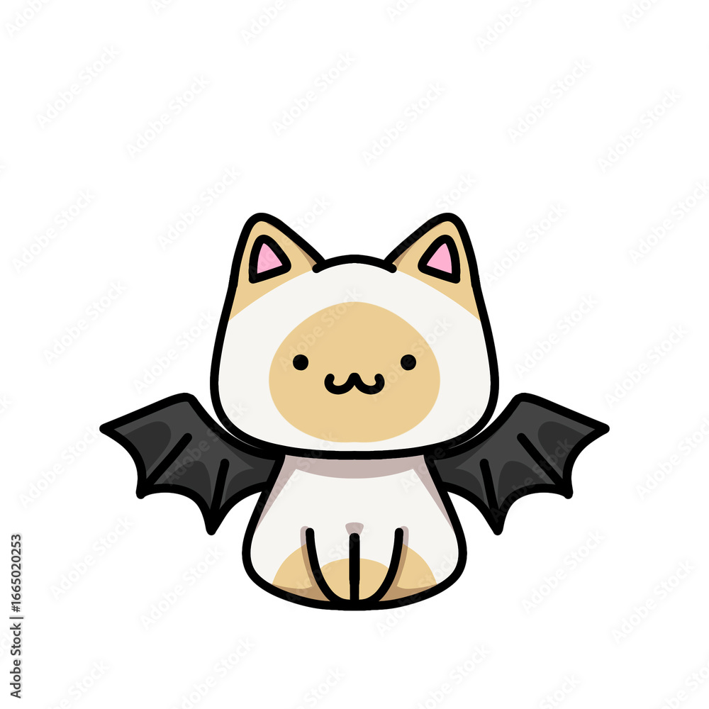 Obraz premium [Halloween Edition] Bat - Siamese cat