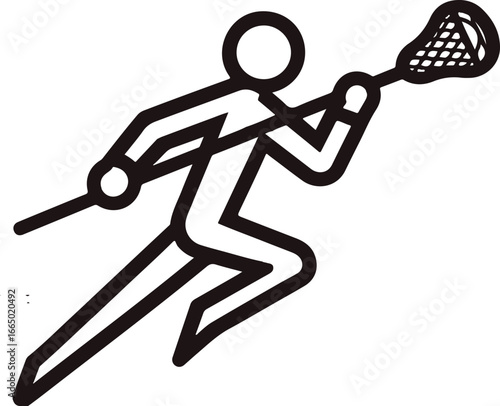Lacrosse Stick with Mesh Clipart