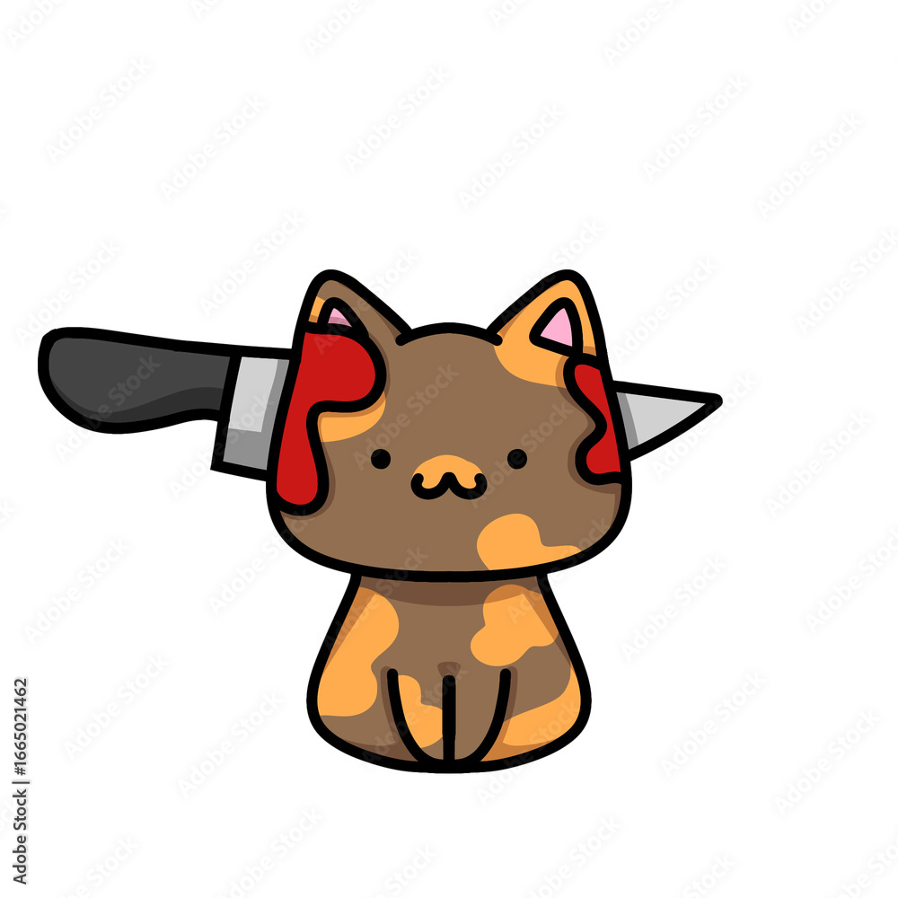 Fototapeta premium [Halloween Edition] Kitchen - Calico cat