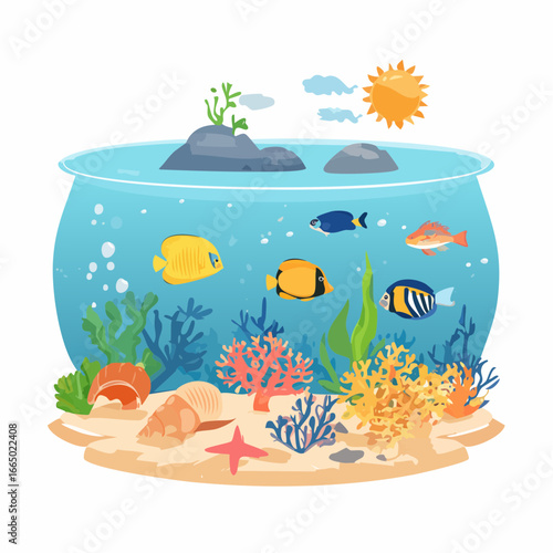 undersea world with different inhabitants vector icon design, wildlife Scenery symbol