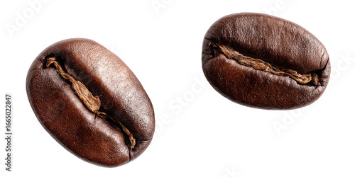 Close-up of two coffee beans