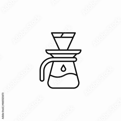 coffee drip brew icon sign vector