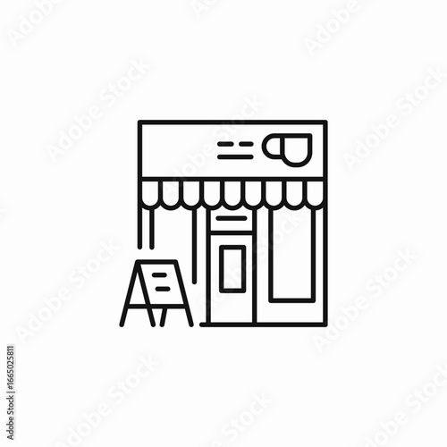 coffee shop storefront icon sign vector