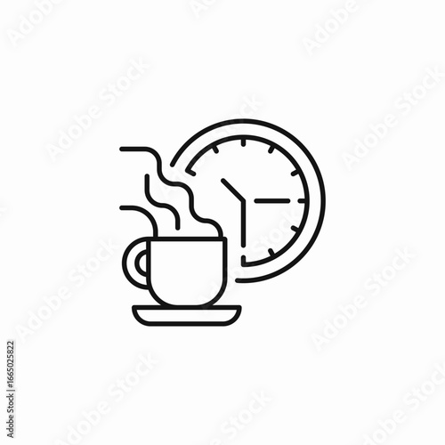 coffee time clock icon sign vector