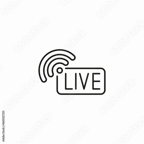 live broadcast signal icon sign vector