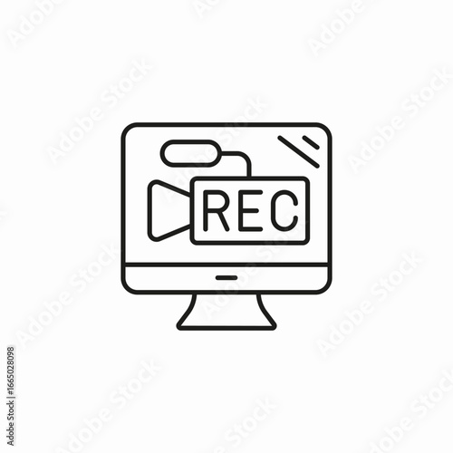 record video screen icon sign vector