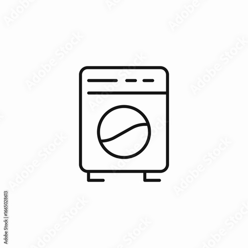 washing machine with laundry icon sign vector