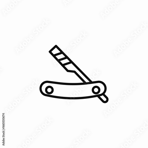 classic straight razor icon sign vector