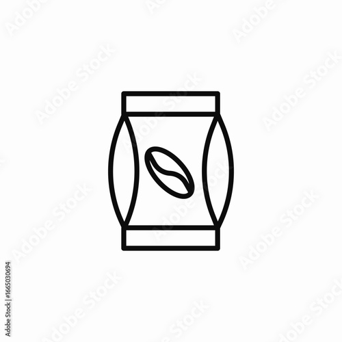 coffee bean bag icon sign vector
