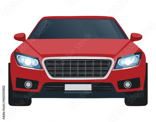 A detailed vector illustration of a vibrant red car, showcasing dynamic automotive design and the thrill of adventure on the open road
