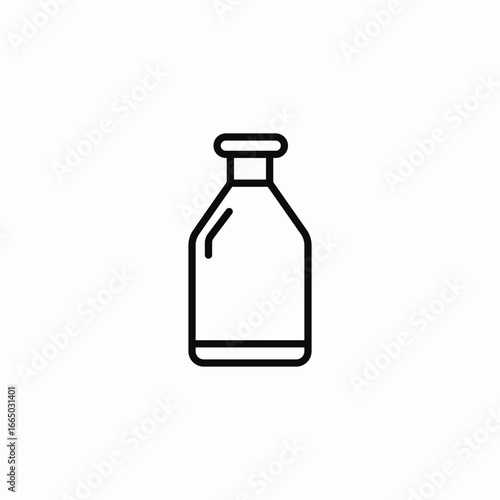 empty glass bottle icon sign vector