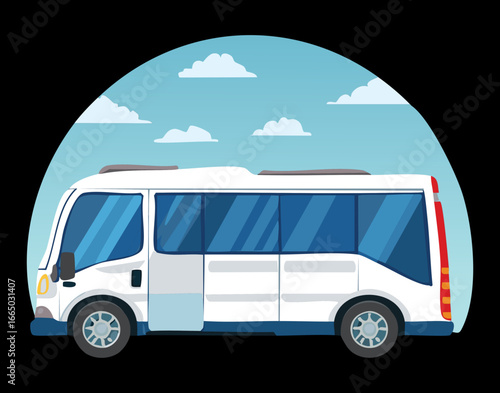 A tourist bus for public transport, a clean and professional illustration of a modern vehicle for travel
