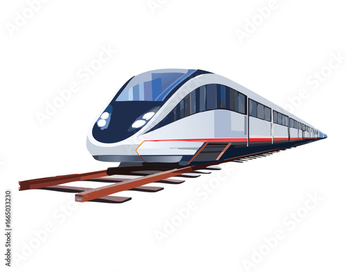 A modern high-speed bullet train on a rail, a clean and professional illustration of efficient travel technology

