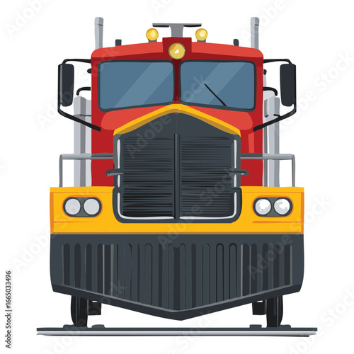 Front view of an old classic train locomotive, a powerful and detailed representation of American railroad history
