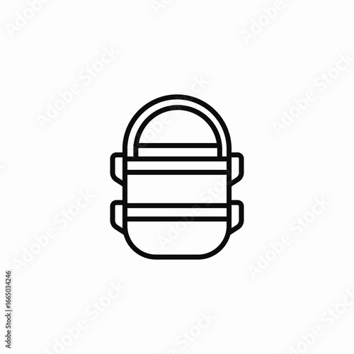 stacking lunch boxes icon sign vector