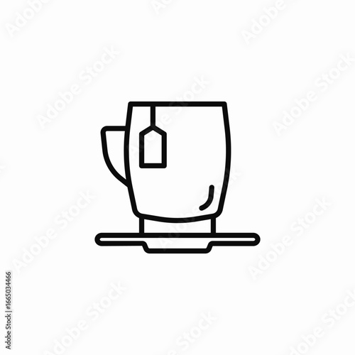 tea bag cup icon sign vector