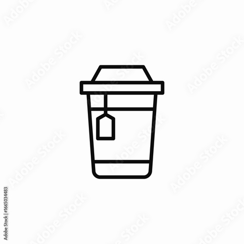 teabag in cup icon sign vector
