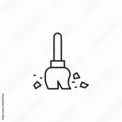 broom debris icon sign vector