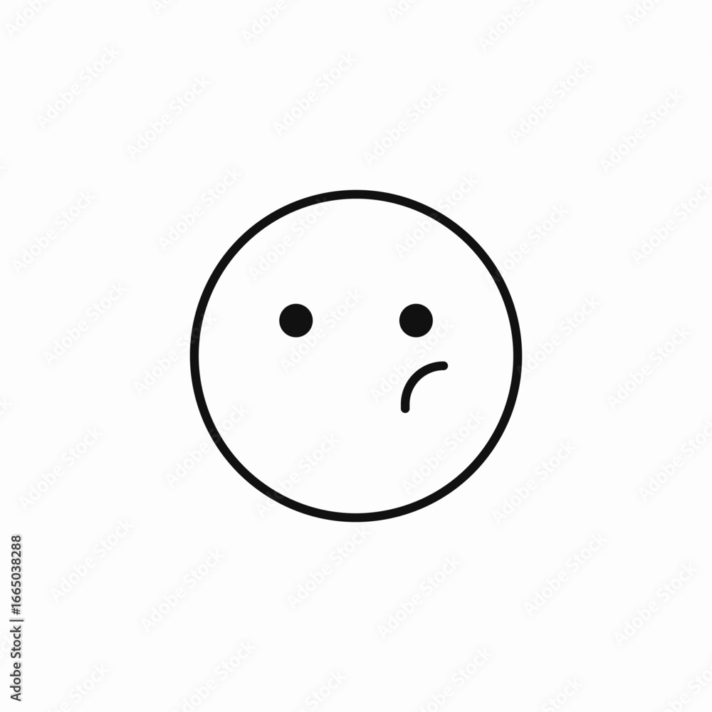 Fototapeta premium confused face emoji icon sign vector