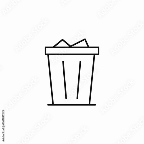 full trash can icon sign vector