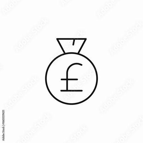 money bag pound icon sign vector