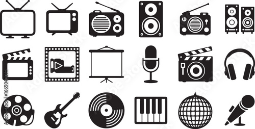 Vector Icons for Entertainment and Media