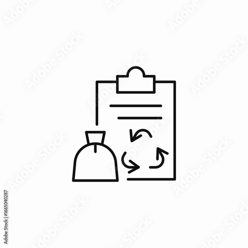 recycle clipboard bag icon sign vector