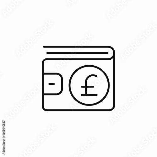 wallet coin pound icon sign vector