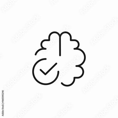 correct brain thinking icon sign vector