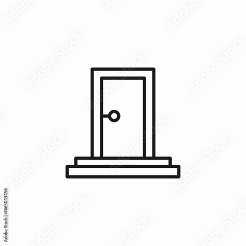 door closed standing icon sign vector