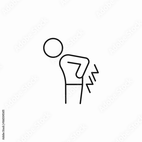 person hip pain icon sign vector