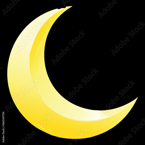A stylized crescent moon icon, simple yet elegant, perfect for a night-themed design.