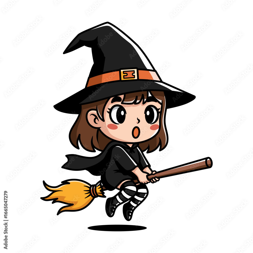 Obraz premium halloween witch with broom
