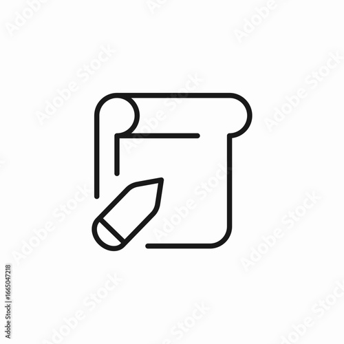 writing scroll pencil icon sign vector